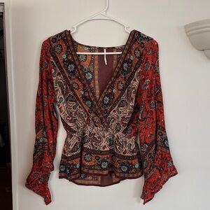 Free People Bohemian Paisley Blouse